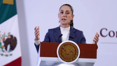 Imagen de la presidenta de México Claudia Sheinbaum en conferencia Mañanera