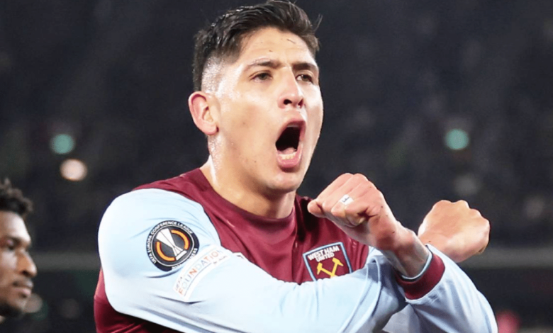 Edson Álvarez celebrando un gol con el West Ham (Foto por Juan Futbol)