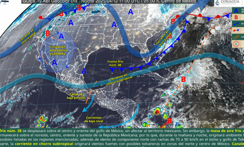 Frente frío y vientos intensos marcan el clima en el sur y sureste de México (Foto por N+)