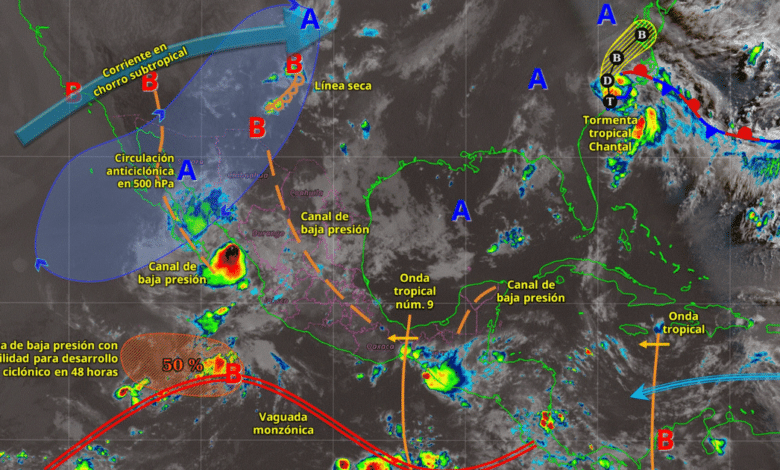 Lluvias intensas azotan el occidente y centro del país