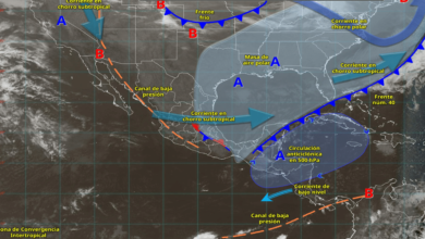 Frente frío 40 provocará lluvias intensas en la Península de Yucatán y sureste del país