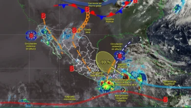 Pronóstico del tiempo hoy en México: Lluvias intensas y circulación ciclónica (Imagen de Conagua)