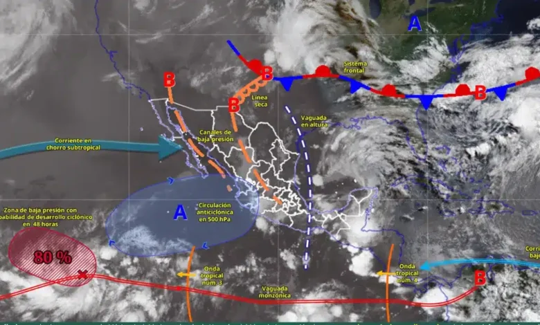 temporal de lluvias provocará precipitaciones intensas en cinco estados del país