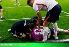 video completo jordan henderson se fractura el brazo al celebrar la victoria de inglaterra sobre méxico