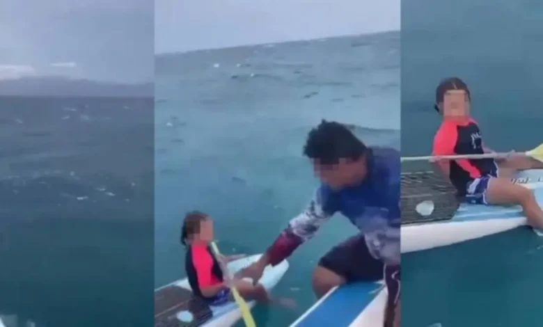 Pescadores rescatan a niña, quedó varada a un kilómetro de las costas de La Paz
