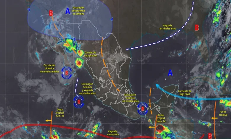 pronostican lluvias muy fuertes en siete estados y temperaturas superiores a 45 °c en el norte de méxico