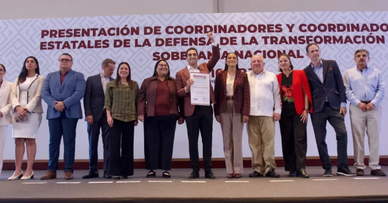 Palabras de la presidenta nacional de Morena, Ariadna Montiel, en la presentación del coordinador estatal Gino Segura (Foto de redes sociales)