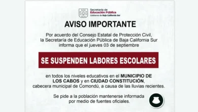 huracán ‘marie’ provoca suspensión de clases en bcs este 3 de septiembre por fuertes lluvias